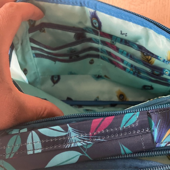 Lug Scoop Crossbody Bag Peacock Print | Travel - Every Day Use - Picture 8 of 14